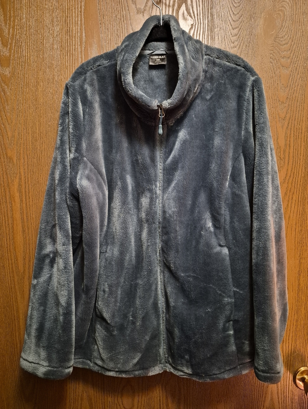 Pristine 32 Degrees Plush Faux Fur Full‑Zip Women's Jacket - Moss Green XL